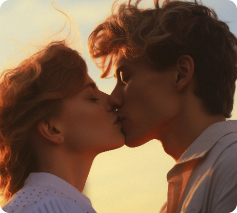 تقبيل واقعي للأزواج